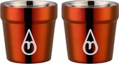 Bol.com Dubbelwandige Koffiebeker - 2 STUKS - Motivai® - Goud Rood - 175 ML - Kantoor beker - Herbruikbare koffiebekers - Dikwan... aanbieding