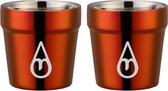 Dubbelwandige Koffiebeker - 2 STUKS - Motivai® - Goud Rood - 175 ML - Kantoor beker - Herbruikbare koffiebekers - Dikwandige Drinkbeker - Theekopje - Koffiekopje - Feestje of Kamperen - Onbreekbaar & Herbruikbaar - Vaatwasmachinebestendig