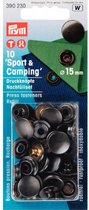 Prym 10 boutons pression sports & camping recharge 15 mm noir 390230