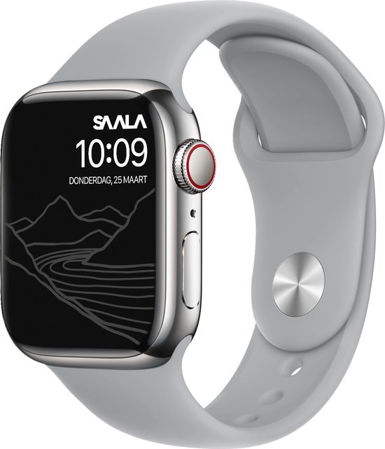 Saala® Siliconen bandje geschikt voor Apple Watch 42/44/45mm series 3 4 5 6 7 SE grijs