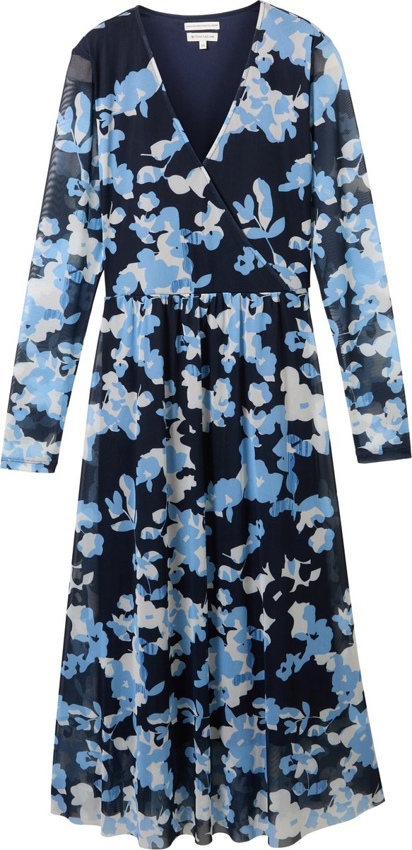 TOM TAILOR wrapped mesh dress printed Dames Jurk - Maat 38