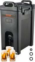 Dispenser voor warme en koude dranken Drankendispenser 18,9 L, LDPE Heet- en koudwaterfontein Grote drankendispenser met kraan voor koffie, koude melk, water, sap etc. Geïsoleerde kan 1-2 personen