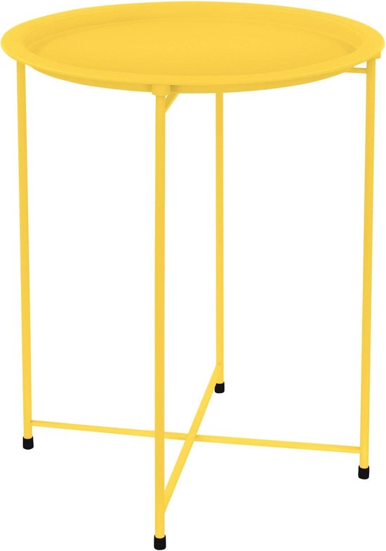 Table d'appoint ronde Ø 46x51 cm Métal jaune avec plateau ML- Design