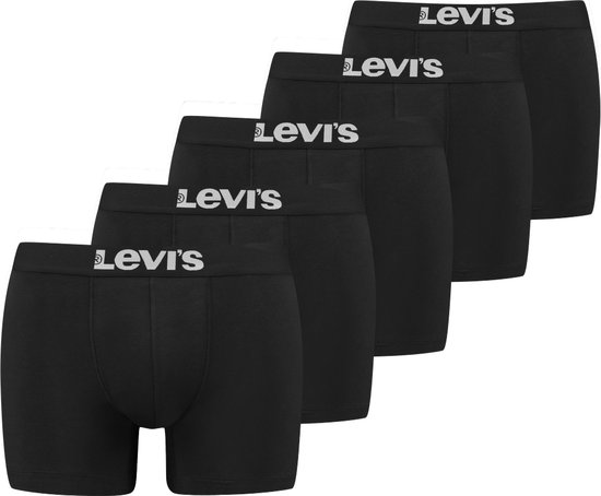 Levis Heren Boxershorts SOLID BASIC BOXER 5 Pack 1 Pack Zwart