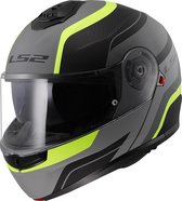 LS2 Helm Strobe II Monza FF908 mat zwart / fluor geel maat L