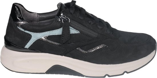 Gabor rollingsoft sensitive 96.896.87 - dames rollende wandelsneaker - zwart - (EU) (UK)