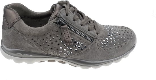 Gabor rollingsoft sensitive 76.968.30 - dames rollende wandelsneaker - grijs - maat 37.5 (EU) 4.5 (UK)