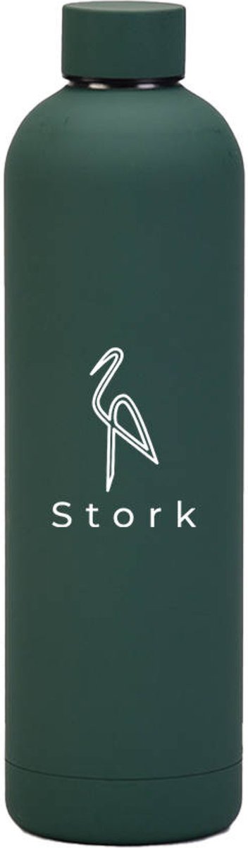 Stork Thermosfles 1000 ml groen Design - Luxe - Thermo - Travel - RVS - Stijlvol - drinkfles - mat - Thee - Koffie - Water - fles - waterfles