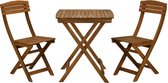 Set de bistro Ambiance - 1 Table de jardin 65cm - 2 Chaises de jardin 53 x 40 x H82 cm - Pliable-Bois d'Acacia FSC