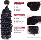 Tissages de cheveux humains | Kinky Curly | 12" / 30 cm | Coloris Natural 1B Zwart / Marron| Cheveux Remy Brésiliens