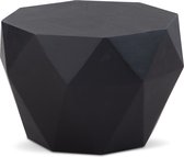 Salontafel 65x65x38 cm mango massief hout zwarte salontafel achthoekig | Design woonkamertafel, salontafel, massief ruitvorm Klein tafeltje bijzettafel woonkamer modern