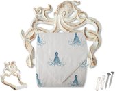 Decoratieve gietijzeren toiletrolhouder - Wandmontage octopus decor voor de badkamer - Octopus, maritieme badkameraccessoires - Eenvoudig te monteren dankzij meegeleverde schroeven en pluggen