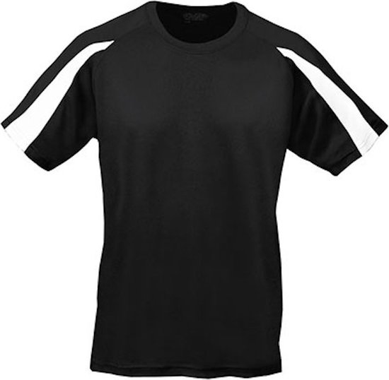 Just Cool Vegan Unisex T-shirt 'Contrast' met korte mouwen Black/White - XXL