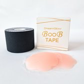 DreamGlow Boob tape 5cm Zwart + 2 Silicon Pads