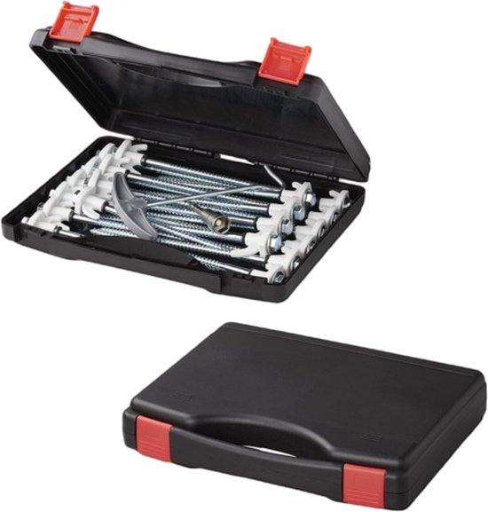 ProPlus Schroefbare tentharingen set - metaal - 20 cm - 20 stuks met adapter en haringtrekker van ProPlus — afbeelding 4