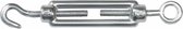 AMIG Spanschroeven/draadspanner met haak/oog - 1x - 11cm - verzinkt staal - 200kg - M8 schroefdraad