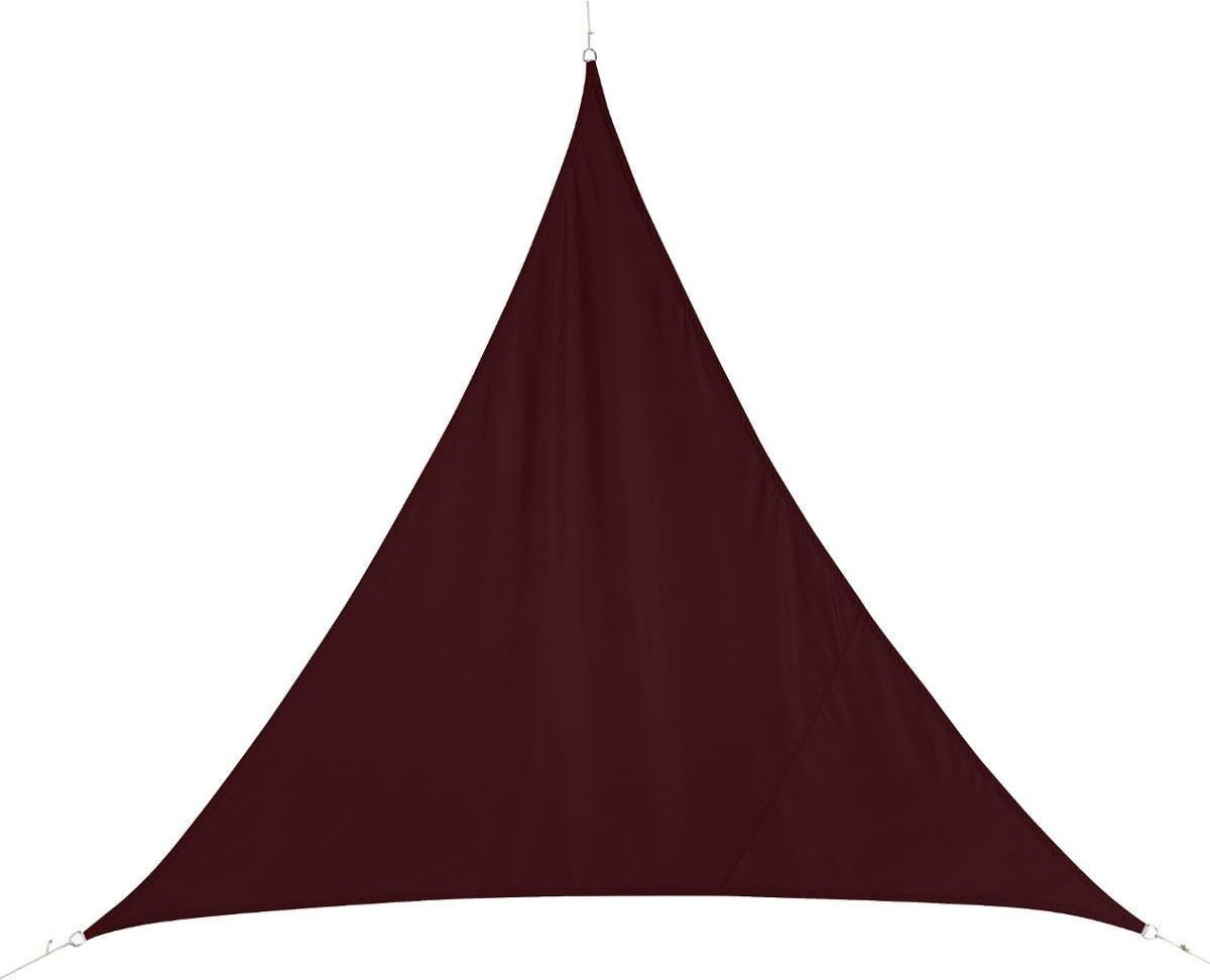 Schaduwdoek/zonnescherm Curacao driehoek bordeaux rood waterafstotend polyester - 3 x 3 x 3 meter - Terras/tuin zonwering
