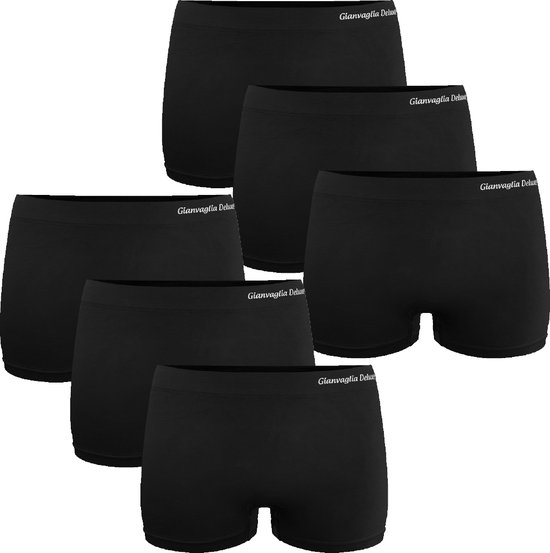 Boxershorts Dames - Microfiber - Naadloos en Elastisch - 6-Pack - Zwart - Maat S-L | Dames Ondergoed
