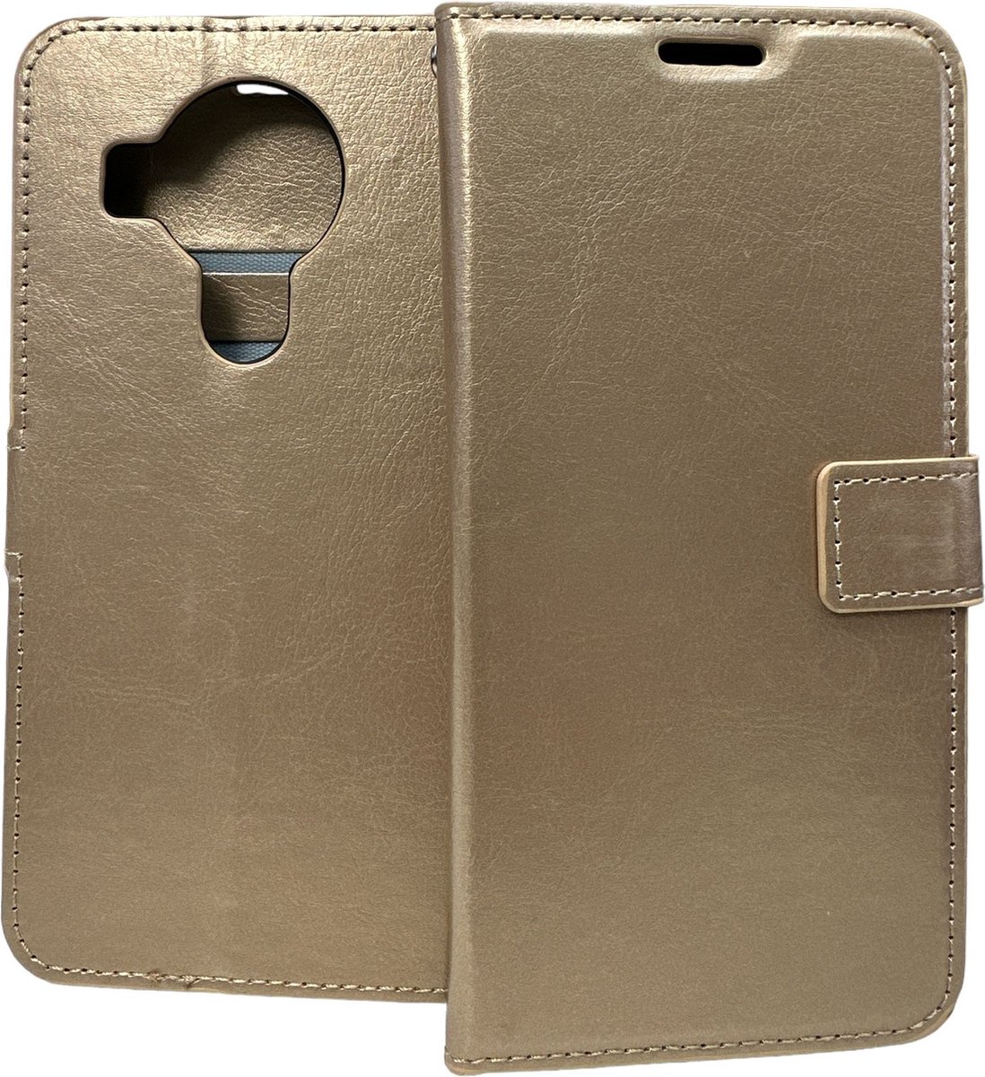Portemonnee Book Case Hoesje Geschikt voor: Nokia 5.4 - goud