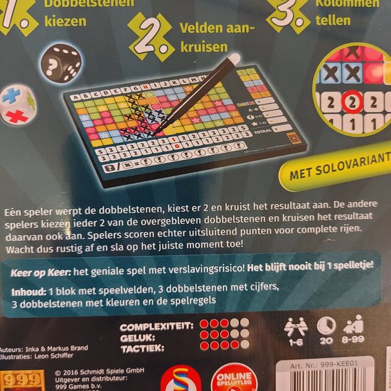 Keer op Keer Dobbelspel - 999 Games