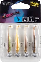 Fox Rage Micro Tiddler Fast Loaded UV Mixed Colors Pack (4 pcs) 5cm - Jighead 3g - Haak 4