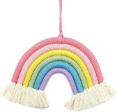 Regenboog wandtapijt schattige decoratie macramé regenboog wandbehang voor slaapkamer en kinderkamer decoratie
