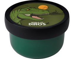 foto van Mepal fruitbox Campus – 300 ml – Inclusief fruitvorkje – Sluit goed af – Snackdoosje – Dino