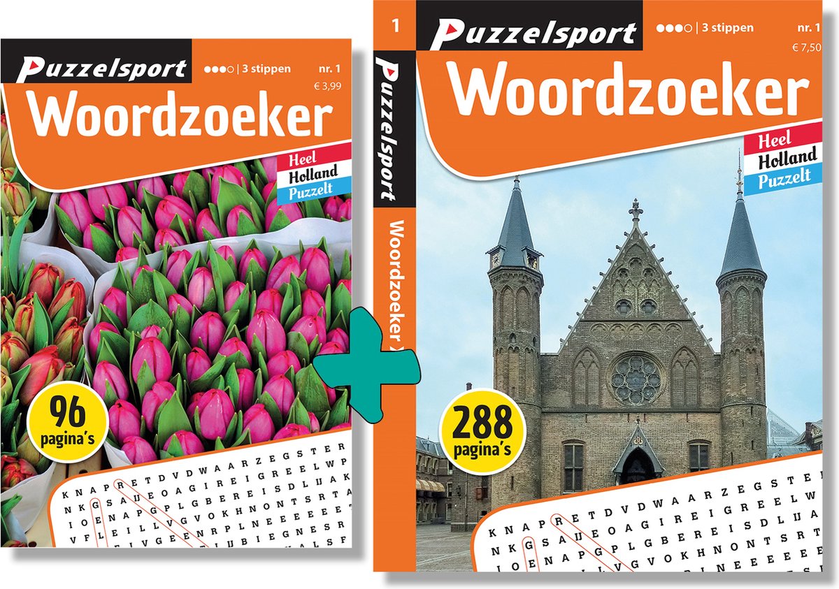 Puzzelsport - Puzzelboekenpakket - 2 puzzelboeken - Woordzoeker 96p + Woordzoeker 288p - Puzzelsport