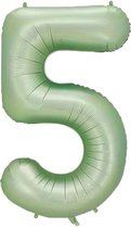Ballons en forme de chiffre 5, Fête d'anniversaire , Ballons, en aluminium, vert, taille XL