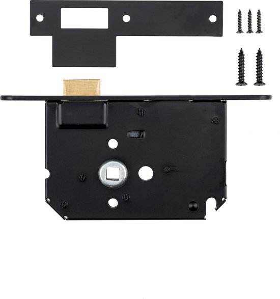 Serrure à barillet Ostiumhome® avec plaque frontale noire mate 20X175 mm