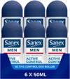 Sanex Men Deo Roller - Active Control - Voordeelverpakking 6 x 50 ml