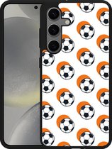 Cazy Hardcase Hoesje geschikt voor Samsung Galaxy S24 Soccer Ball Orange