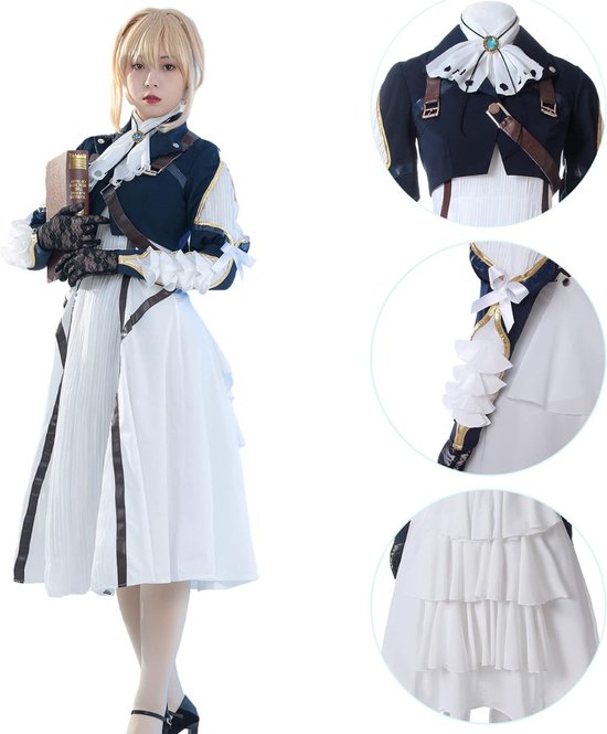 Foto: Verkleedkleding violet evergarden cosplay kostuum betoverende dames uniform jurk voor anime fans 