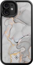 Casimoda® hoesje - Geschikt voor iPhone 11 - Marmer Grijs - Effen telefoonhoesje met lensbescherming - TPU - Backcover - Grijs
