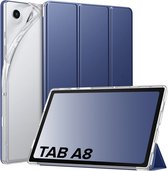 Phreeze Tri Fold TabletHoes - Geschikt voor Samsung Galaxy Tab A8 (2021/2022) Hoesje - Hoes met Ingebouwde Standaard met Pen Houder - Donker Blauw