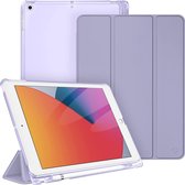 Phreeze Trifold Hoes - Geschikt voor iPad 10.2 (2019/2020/2021) Hoesje - Tablethoes met Pen Houder en Vouwbare Standaard - Paars