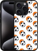 Cazy Hardcase Hoesje geschikt voor iPhone 15 Pro Soccer Ball Orange