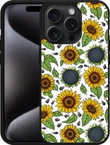 Cazy Hardcase Hoesje geschikt voor iPhone 15 Pro Sunflowers