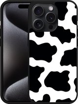 Cazy Hardcase Hoesje geschikt voor iPhone 15 Pro Koeienvlekken