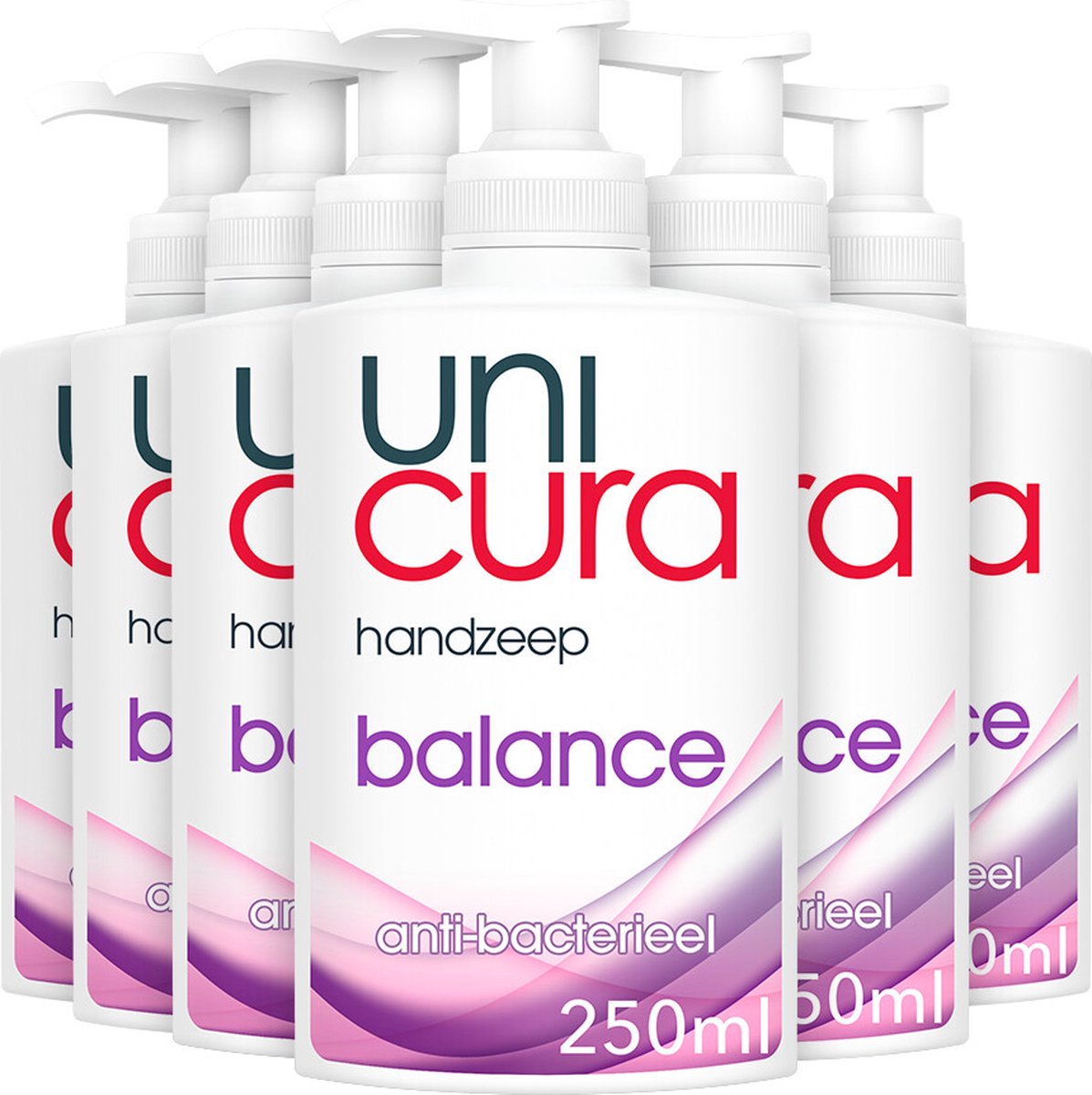Bol.com Unicura Antibacteriële Handzeep Balance - 6 x 250 ml - Voordeelverpakking aanbieding
