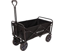 foto van BRASQ Bolderkar Opvouwbaar Zwart - Bolderwagen met stevig frame - Draaibare wielen - Verstelbare hendel - 75 KG Draagkracht