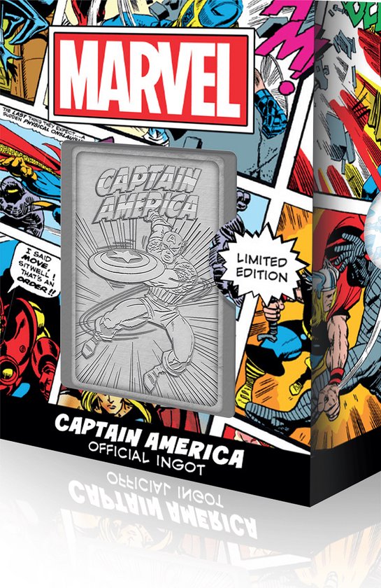FaNaTtik Captain America Verzamelobject Marvel Ingot Limited Edition Zilverkleurig