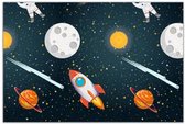 Tafellaken - Tafelkleed - Space - Ruimte - Raket - 120 x 180 cm - Kinderfeestje - Themafeestje