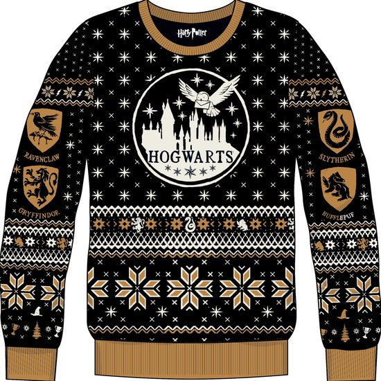 Harry Potter - Poudlard Pull de Noël Noir XS