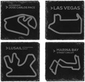 Formule 1 Circuit onderzetters- verschillende racebanen - jose carlos -las vegas - lusail - marina bay