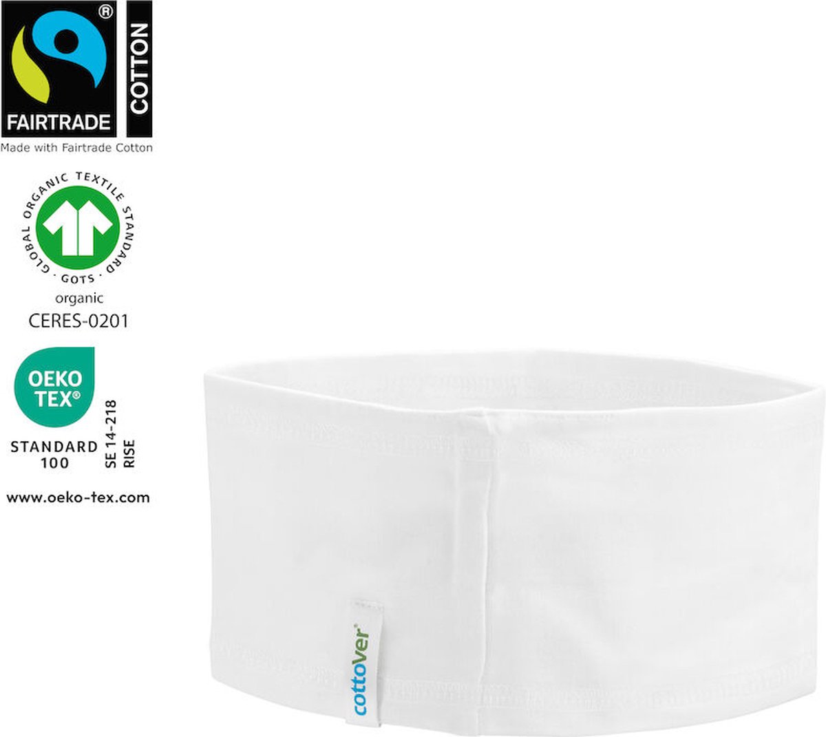 Cottover HAARBAND - GOTS GECERTIFICEERD 141027 - Wit - One size