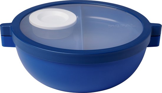 Bol bento Mepal Vita – 5 compartiments dont 3 récipients amovibles – Boîte Bento – Boîte repas salade – Bleu vif