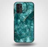 Smartphonica Telefoonhoesje voor Samsung Galaxy A13 4G met marmer opdruk - TPU backcover case marble design - Goud Groen / Back Cover geschikt voor Samsung Galaxy A13 4G