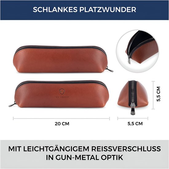 VON HEESEN® Echt lederen pennenetui etui voor pennen