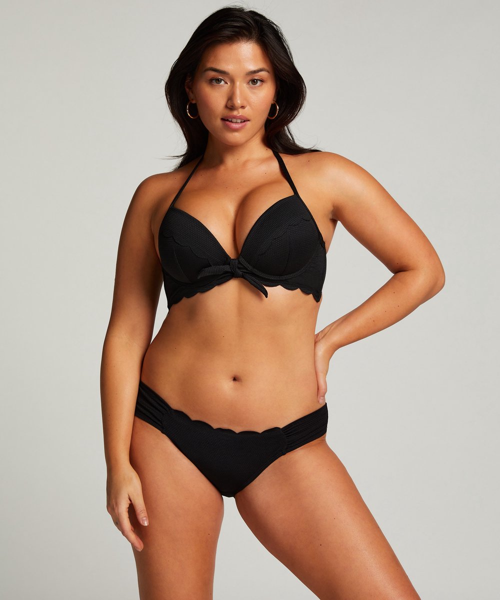 Hunkemöller Dames Badmode Voorgevormde push - up beugel bikinitop Scallop Cup A - E - Zwart — afbeelding 5
